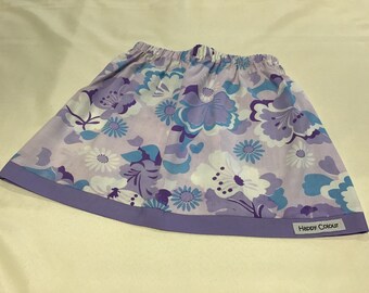 Purple and Blue Floral Children's Skirt