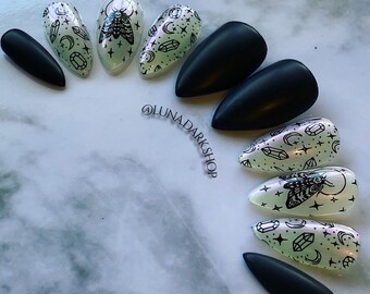 Pastel Goth Nails Etsy