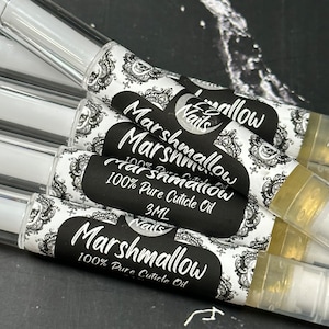 NEW! 3ml Marshmallow Cuticle Oil, Hand and Nail Care, Witchy Oils, Essential Oils, Witchy Gifts, Witchy Nails, Goth Nails, Gothic Gifts