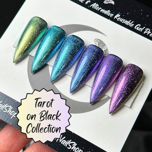 Witchy Tarot Press On Nails: Pastel Glitter False Nails