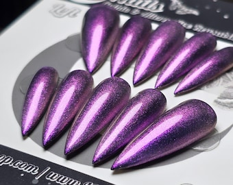 Tarot Witchy Press On Nails, Pastel Goth Glitter Reusable False Nails