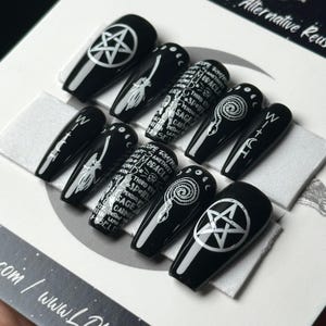 Goth Press On Nails: Viking Nail Art, Reusable False Nails