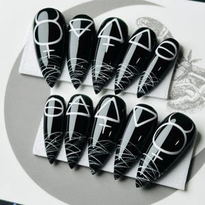 PRESS ON NAILS, Goth Press Ons, Alchemy Nails, Reusable, False Nails, Fake Nails | Press-on Nails | Glue-on Nails |  Press Ons