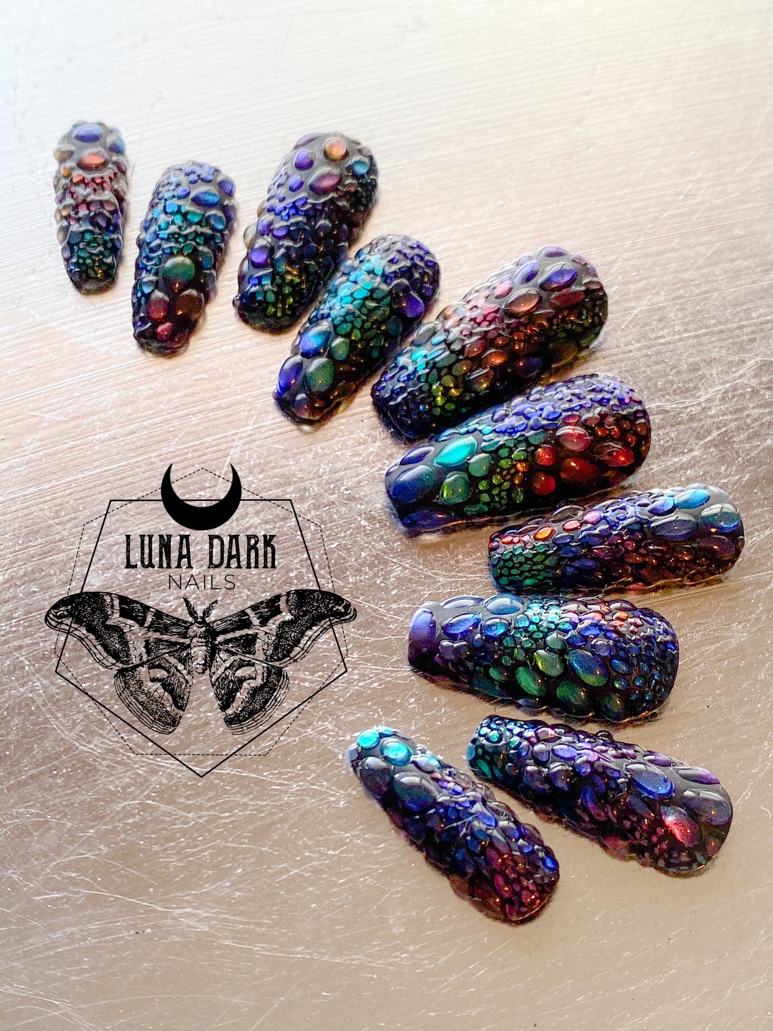 The Dragon 2D Dragon Scale Nails Press on Nails Gothic Etsy