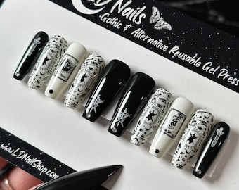 Gothic Tarot Press On Nails: Reusable Witchy False Nails