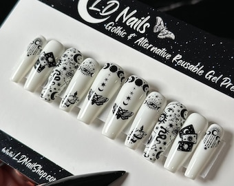 Tarot Press On Nails: Gothic Witchy False Nails