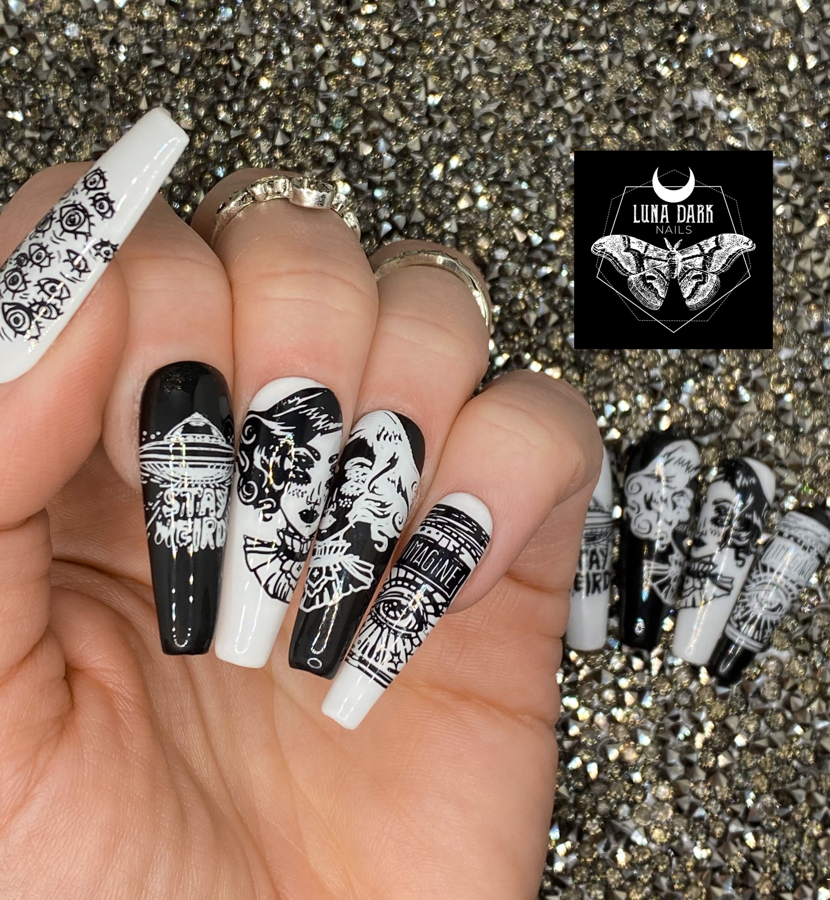 PRESS ON NAILS Goth Press Ons Stay Weird Reusable Nail - Etsy PRESS ON NAILS Goth Press Ons Stay Weird Reusable Nail - Etsy