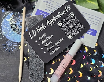 Press On Nails Application Kit: File, Buffer Wood Stick, Alcohol Pads