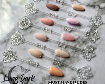 Nude Press On Nails, Gothic Witchy Reusable False Nails