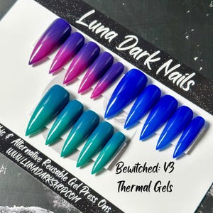 Bewitched Color Shift Press On Nails: Gothic Witchy Thermal Reusable False Nails