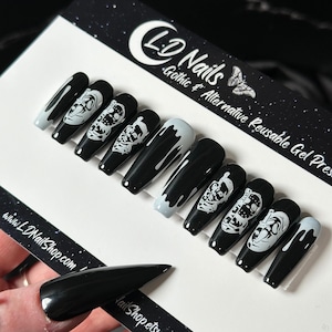 Horror Slasher Press On Nails: Gothic Halloween False Nails