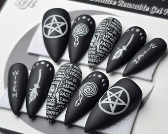 Witchy Press On Nails: Gothic False Nails, Season of the Witch