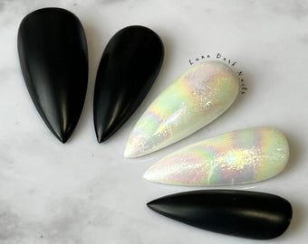 Aurora Tide Press On Nails: Gothic Gemstone False Nails