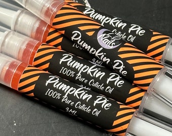 Pumpkin Pie Scented Cuticle Oil Pem, 3ml Hydrating Halloween Hand and Nail Care, Gothic Witchy Autumn Self Care, Goth Gifts, Witchy Gift