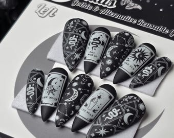 Gothic Tarot Press On Nails: Witchy Celestial False Nails