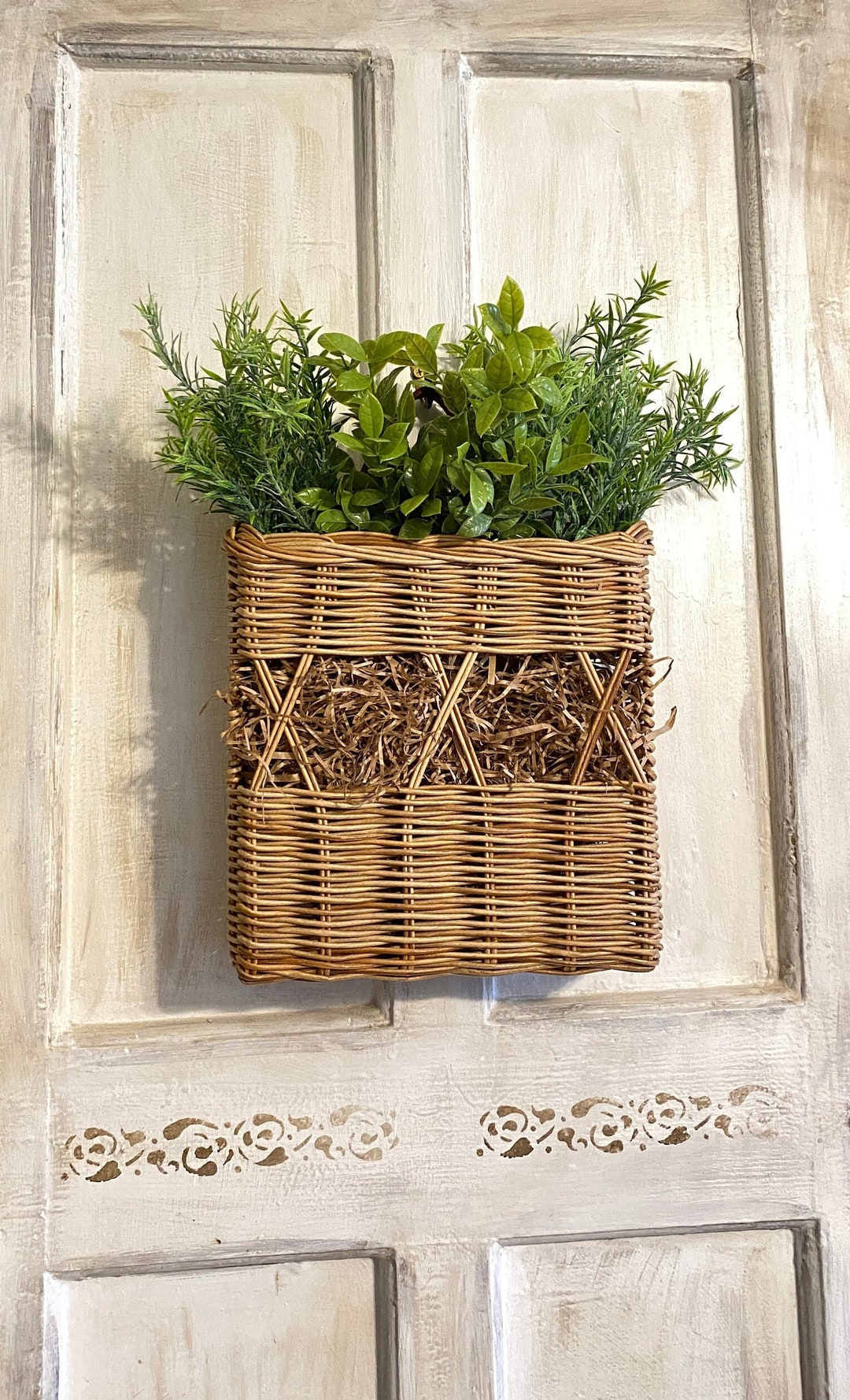 Woven Wall Hanging Melange Wicker Basket Front Door Decoration Front
