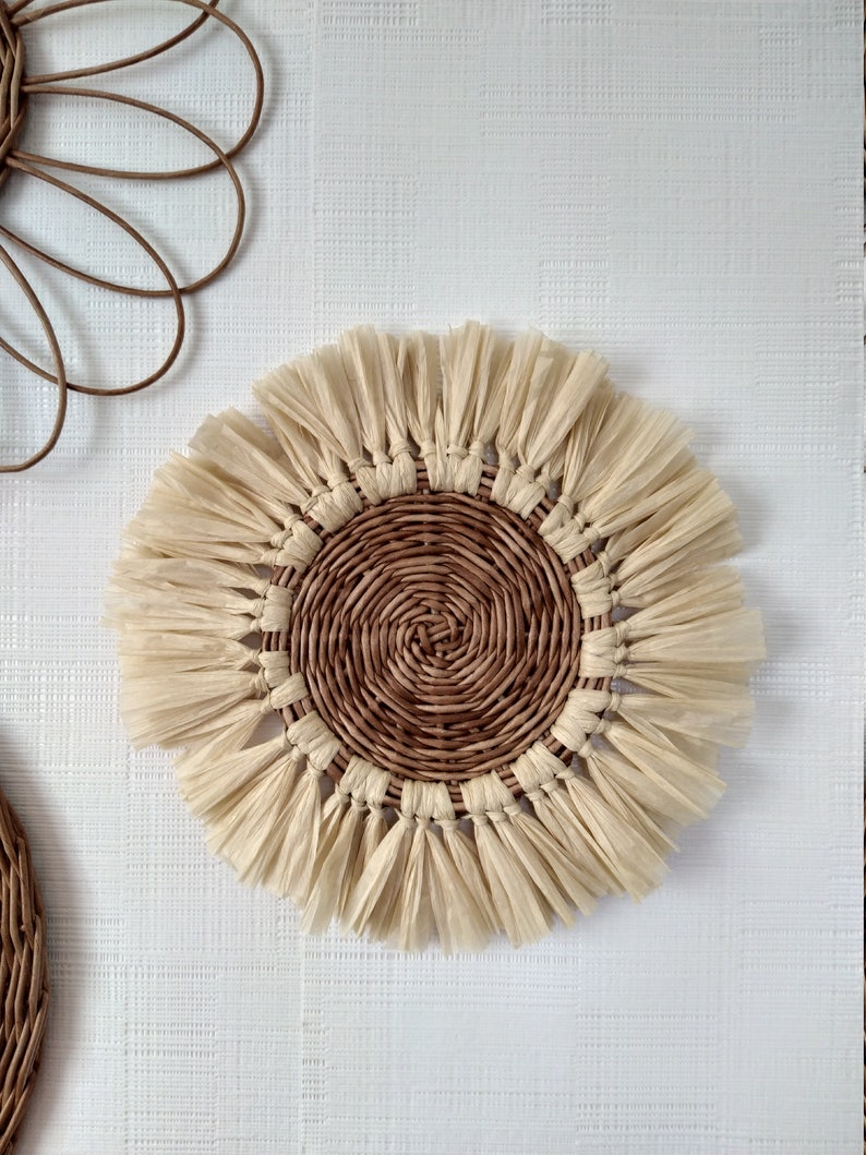 Boho wall plates to choose from Melange wicker plates Boho Etsy