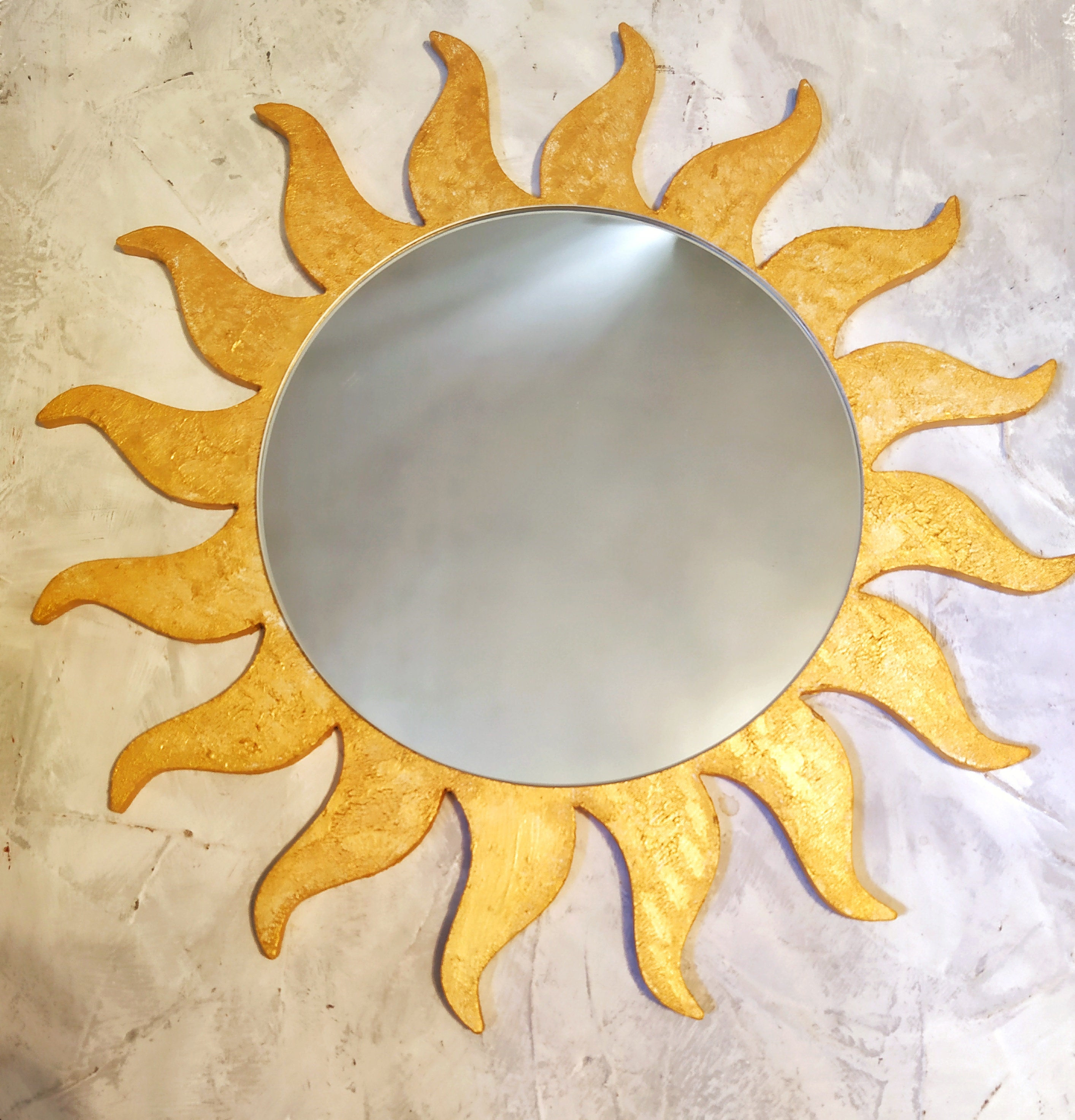 Sun wall mirror Goldcoloured wooden sun mirror Babys Nursery Etsy