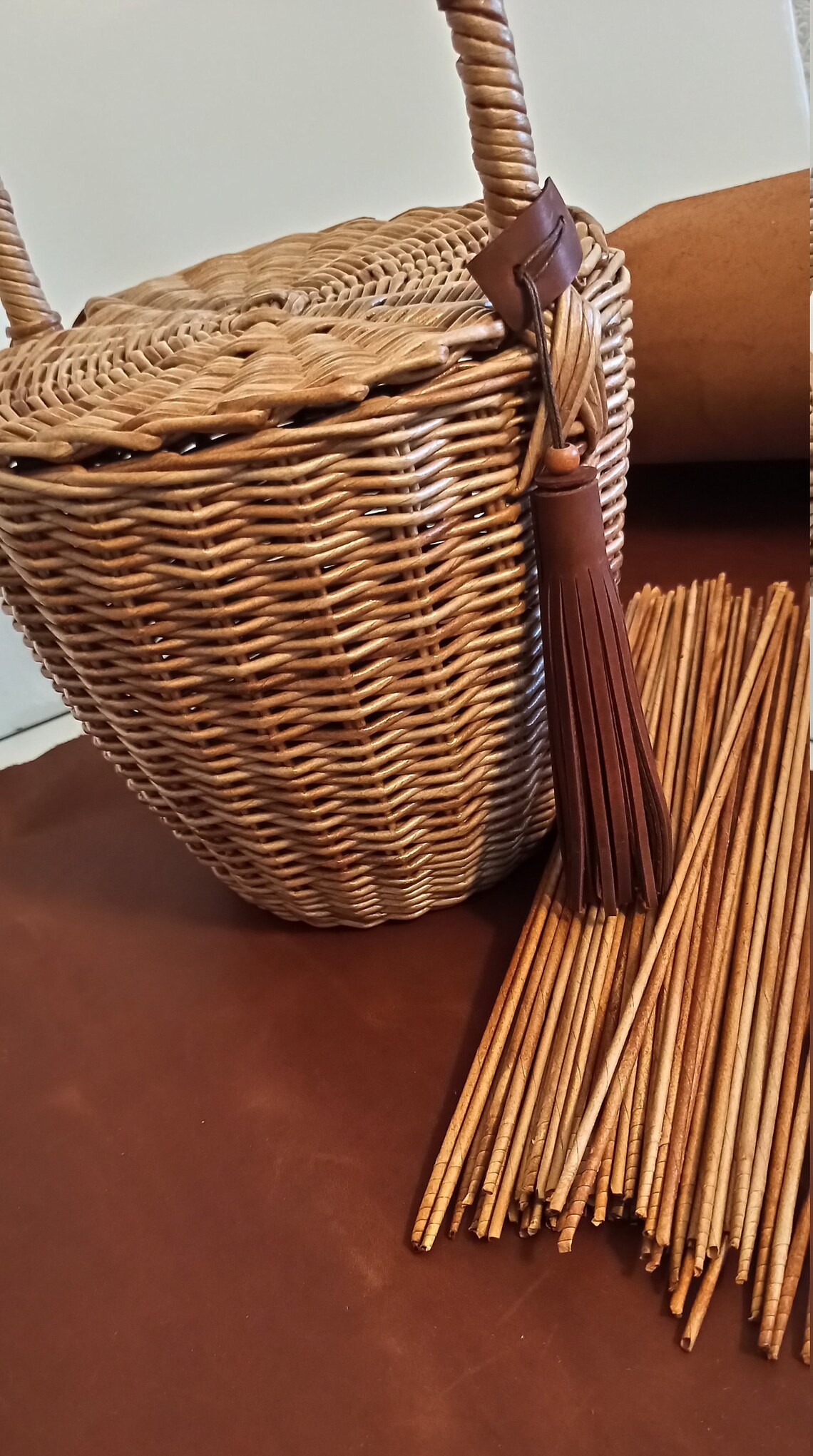 Jane Birkin basket Wicker Basket Jane Birkin style wicker bag Etsy