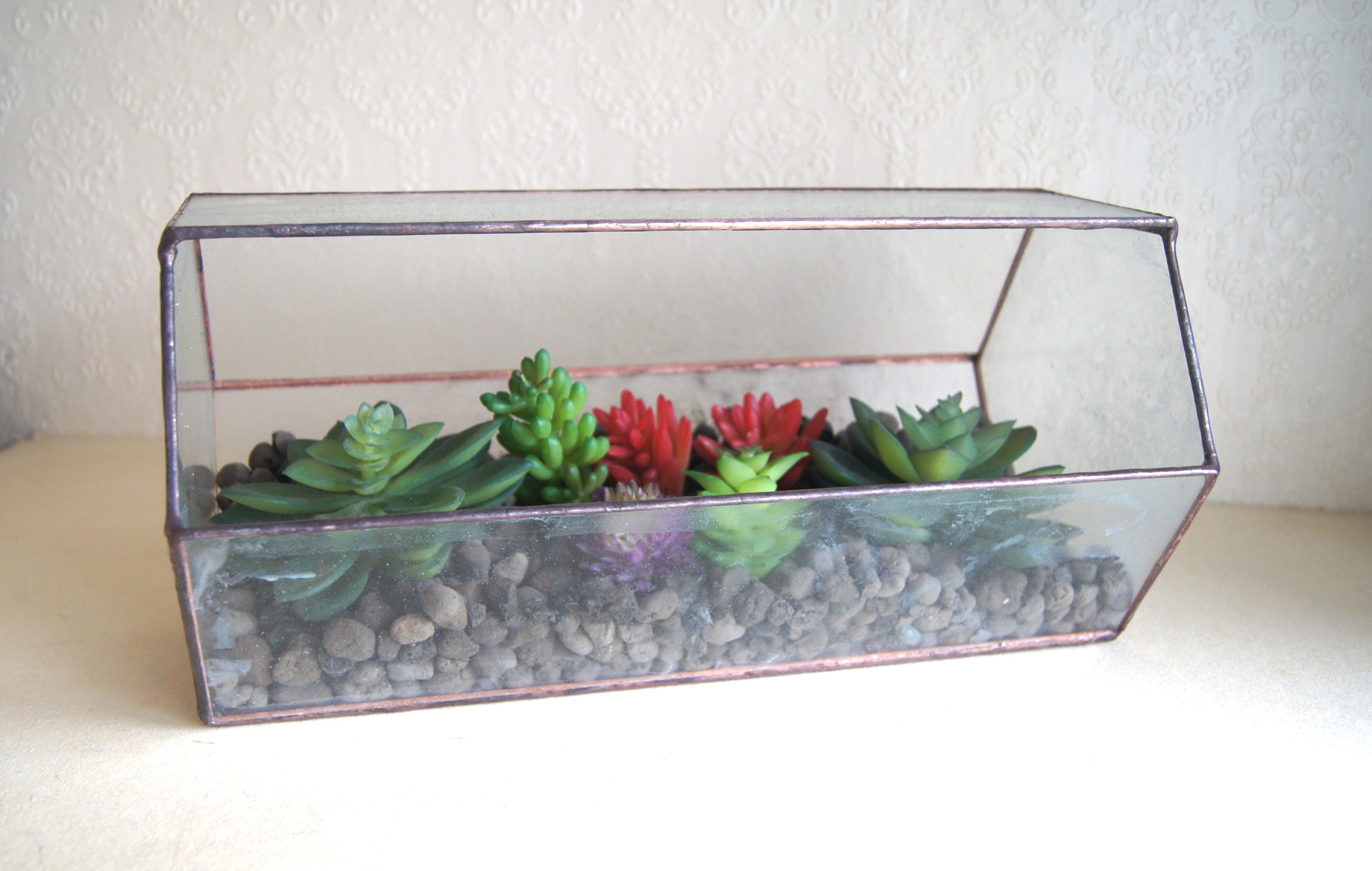 Glass Terrarium for Window Sill Made From Recycled Glass Etsy UK