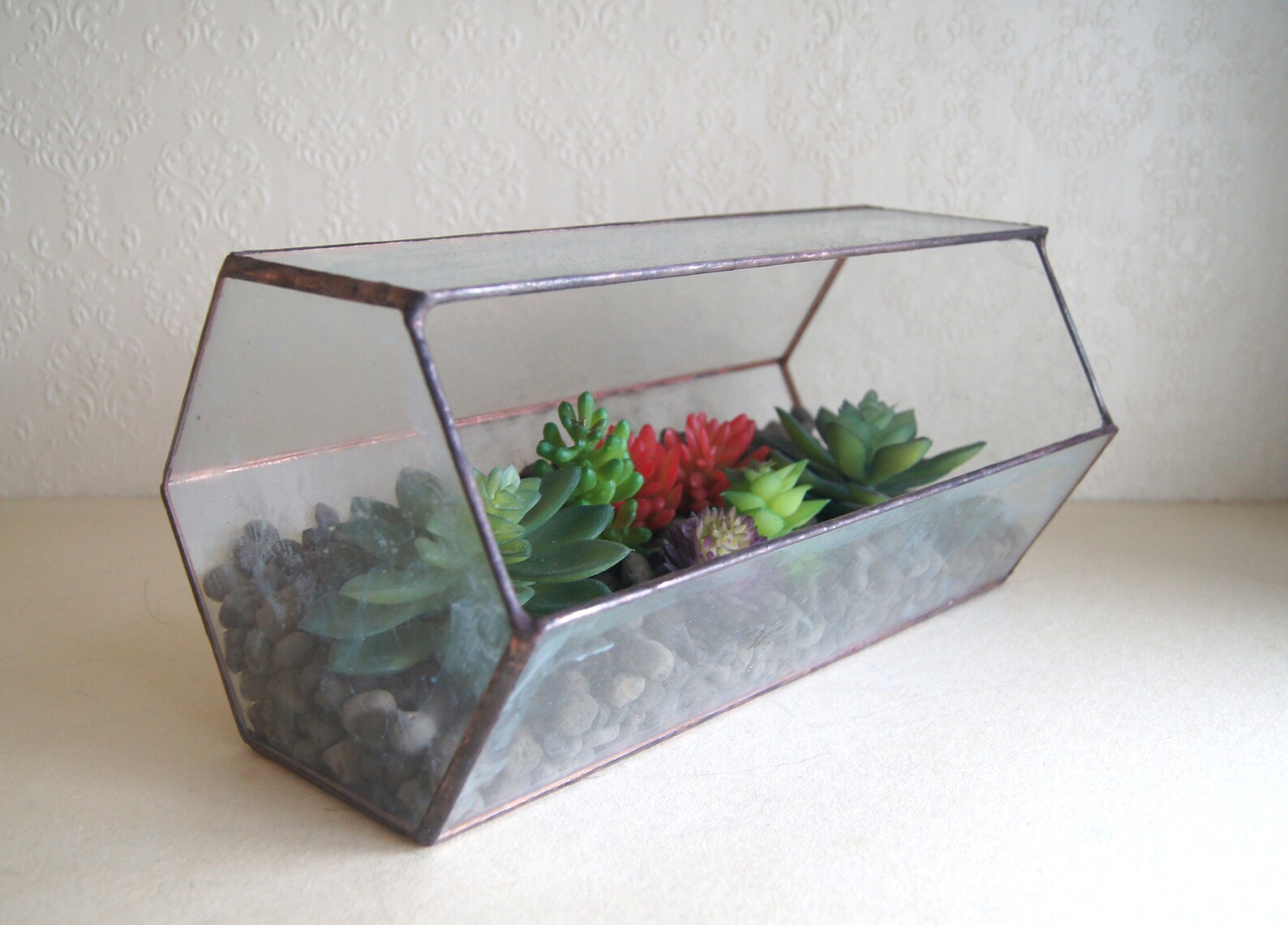 Glass terrarium for window sill made from recycled glass Etsy