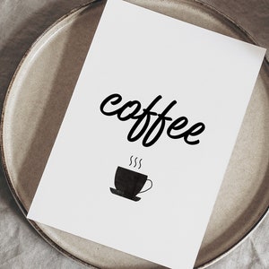 Decoración de la cafetería, Decoración de la cafetería, Póster del café, Cartel de la cafetería, Cartel de la cafetería, Arte de la pared del café, Arte del café, regalo para amantes del café, café imprimible