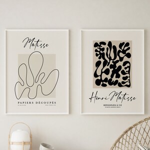 Bestseller Wand Kunst Matisse Print 2er Set Art Deco Wand Kunst Beige Matisse Modern Museum Ausstellung Poster Bestseller Printable DIGITAL Bild 6