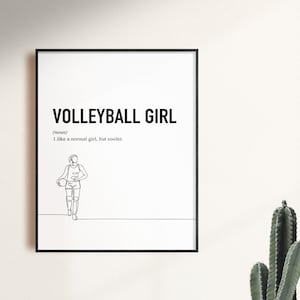 Impressões de vôlei, pôster de vôlei, decoração de parede de menina de vôlei, presente de quarto adolescente, impressão adolescente, eu amo vôlei, presentes impressos para meninas