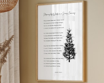 Robert Frost Poem Print | Snowy Evening Literary Art (Digital Download)