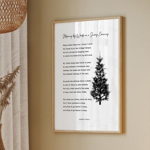 Fermarsi da Woods in una serata nevosa Robert Frost Poem / Christmas Print, Chrisrmas Poster, Winter art Prints, Printable wall art / DIGITAL