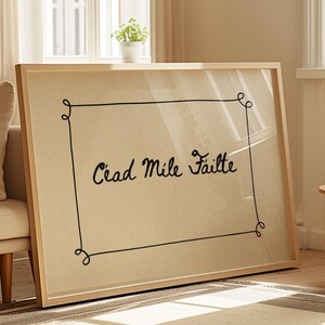 Céad Míle Fáilte Print: Irish Prints, Gaeilge Welcome Sign Home Decor (Digital Download, 22x28")