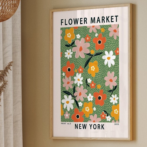 New York Flower Market Print Abstract Neutral Wall Art Etsy