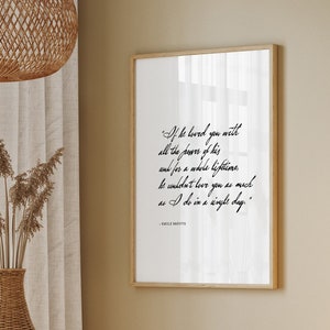 Wuthering Heights Quotes Print Emily Brönte Poster Valentines Day Book lover gift Classic Literary gifts Bookish gift for Reader Printable