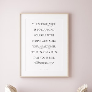 The Secret Alice im Wunderland Print, Alice im Wunderland Zitate Poster, Baby-Dusche-Geschenk, Mädchen-Raum-Dekor, Kinder druckbare Wandkunst DIGITAL