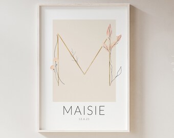 Nursery Name Sign, Personalised Baby Gift, Nursery decor, Nursery art, Baby shower gift, baby girl gift, baby name sign, personalised gift