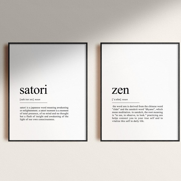 Manifestation Printables Zen Satori Set of 2 Posters | Manifest print Affirmation wall art |  Law of Attraction digital download