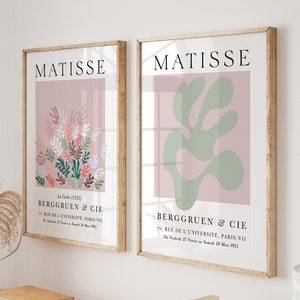 Matisse Set of 2 Prints, Blush Matisse Print Set, Sage Matisse Prints, Matisse Exhibition Poster, Henri Matisse Print, Printables