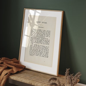 Jane Eyre Charlotte Brönte, Literary Gift, Jane Eyre Book Page, Jane Eyre Quotes, Brönte sisters, Book lover gift, printable