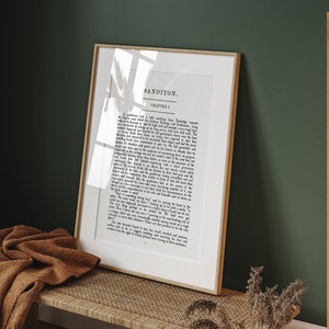 Jane Austen Sandition, Jane Austen Quotes, Jane Austen Gifts, Jane Austen Book Page, literary gifts printable wall art