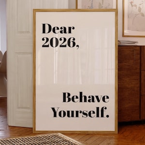 Funny 2026 Print 2026 New Year's Eve Party Decor Printable Wall Art Large Numbers Retro Poster Trendy Girl Apartment Art DIGITAL Download