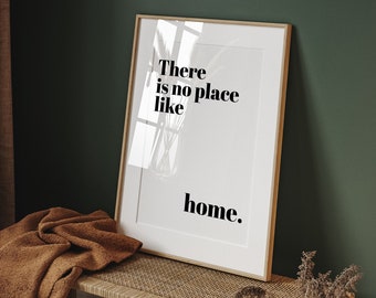 There is no place like Home Welcome Sign, Entrance Hall Printable wall art, Home gifts for Mom Retro Living Room Quotes Wall Prints DOWNLOAD