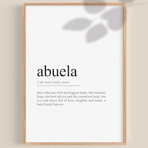Regalo de Navidad para abuela El mejor regalo personalizado para abuela Impresión personalizada de abuela en español de los nietos Descarga digital