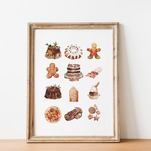 Julväggkonst utskrivbara rustika juldekorationer | Utskrivbar väggkonst med lantlig jul, digital nedladdning av pepparkaksgubben bild 2