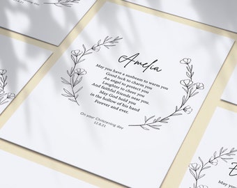 Irischer Segen Print: Taufgeschenk personalisiert, Taufgeschenk (Digitaler Download)