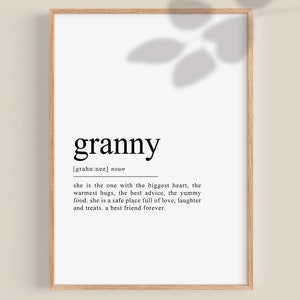 Granny Christmas Gift Best Granny Ever Personalized Gift for Grandma Custom Grannie Print Present for New Granny Poster Digital Download