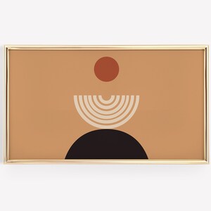 Samsung Frame TV Abstract Mid Century Modern Minimalist | Geometric Beige Boho Downloadable Digital TV Art Printable