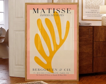 Stampa Matisse, Orange Henri Matisse Mid Century Wall Art, Arredamento per la casa stampabile alla moda, Poster di arte astratta botanica / Download digitale