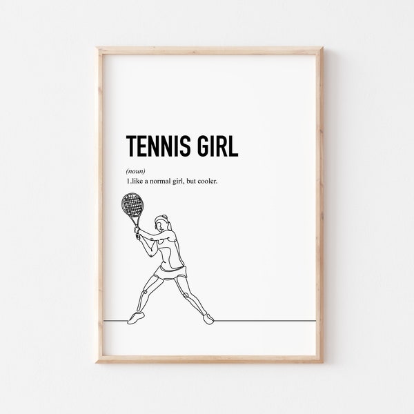 Tennis definition print, Tennis gift, Tennis lover gifts, tennis player gift, tennis team, tennis coach gift, printable wall art