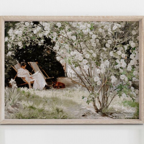 Vintage French Country Cottage Garden Painting French Etsy