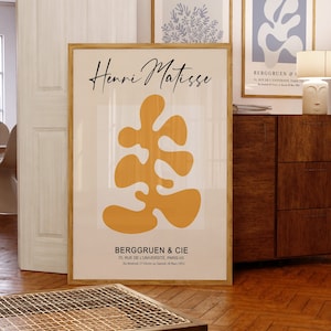 Matisse Print Mustard Yellow Matisse Poster Trending Living Room Wall Art Trendy Abstract Botanical Exhibition Art Modern  Floral Printable